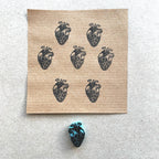 Tiny human heart hand carved rubber stamp