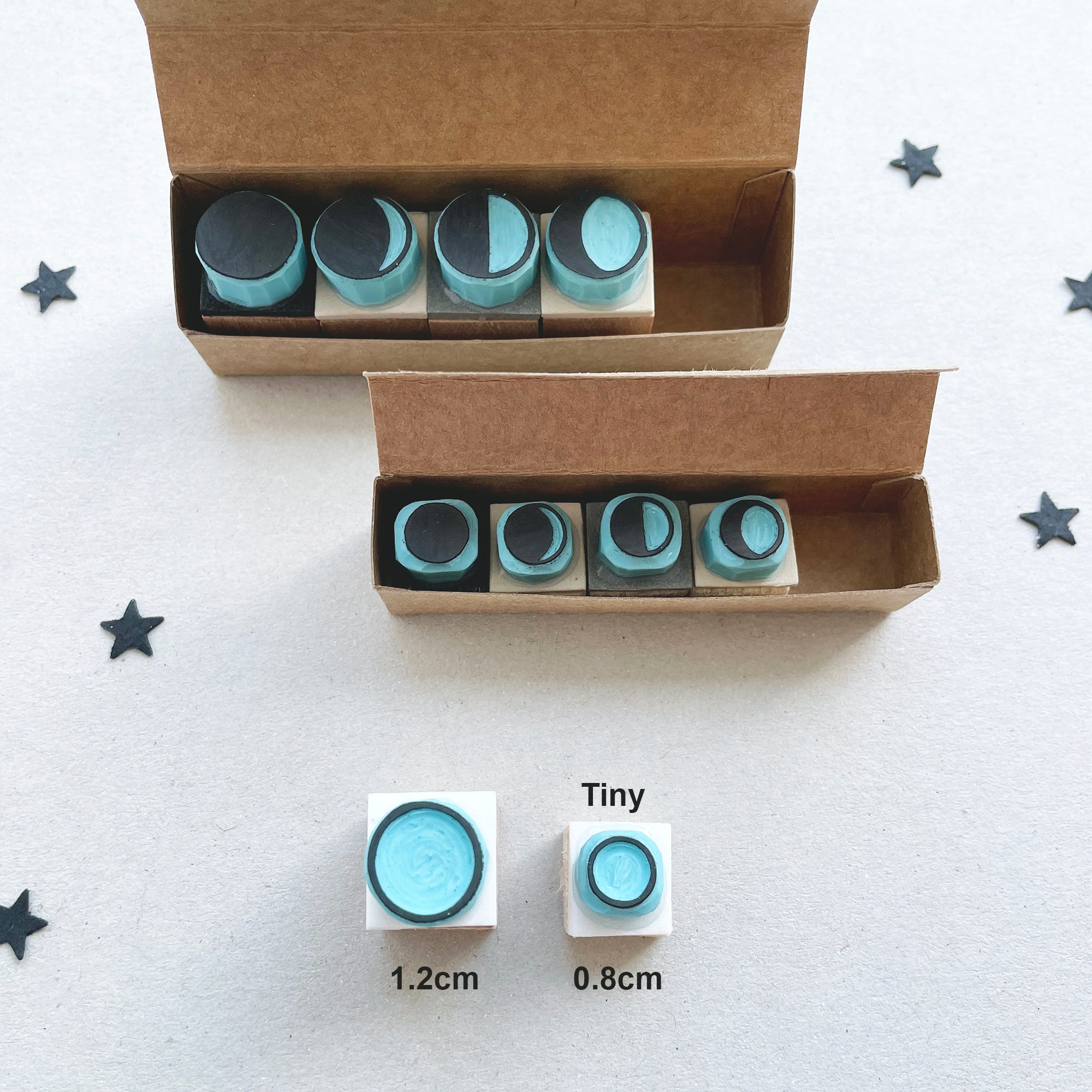 Moon phases rubber stamps