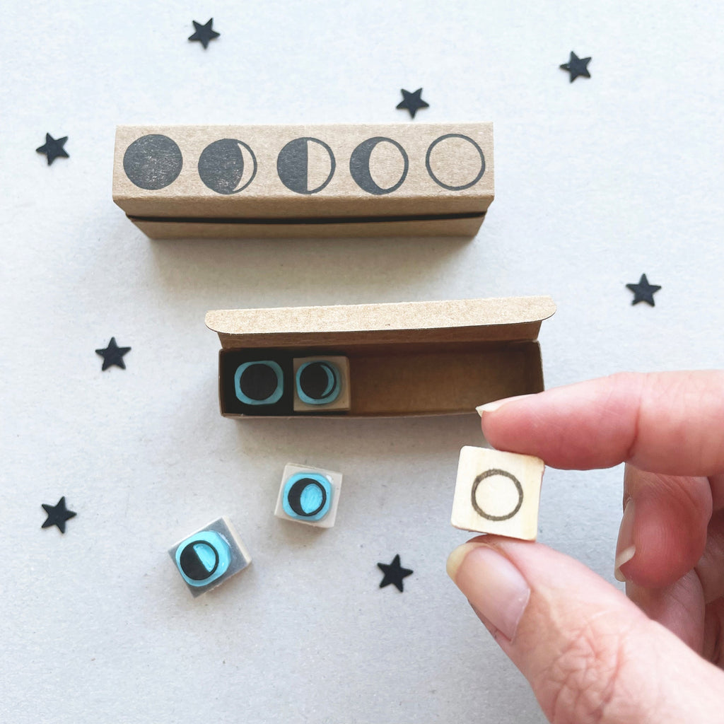 Moon phases rubber stamps