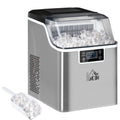 Ice Maker Machine Countertop, Stainless Steel Portable Ice Cube Maker, 3.2L, Silver
