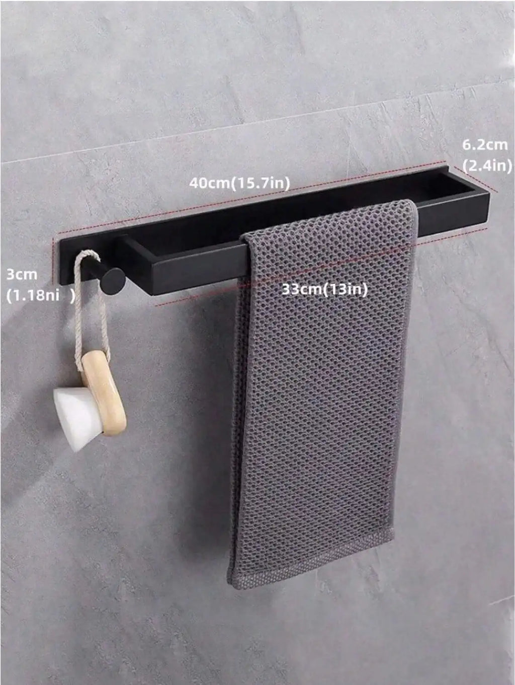 Toallero baño Torino – barra toallero sin taladro