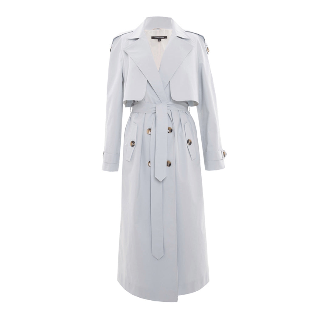 Trench Coat in Aqua Blue