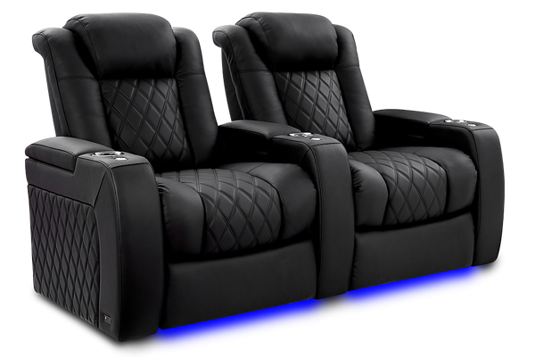 Valencia 2025 New Tuscany XL Luxury Leather Home Theater Seating Row of 2, Onyx