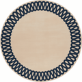 Navy Blue Twirl Hand Tufted Round Rug
