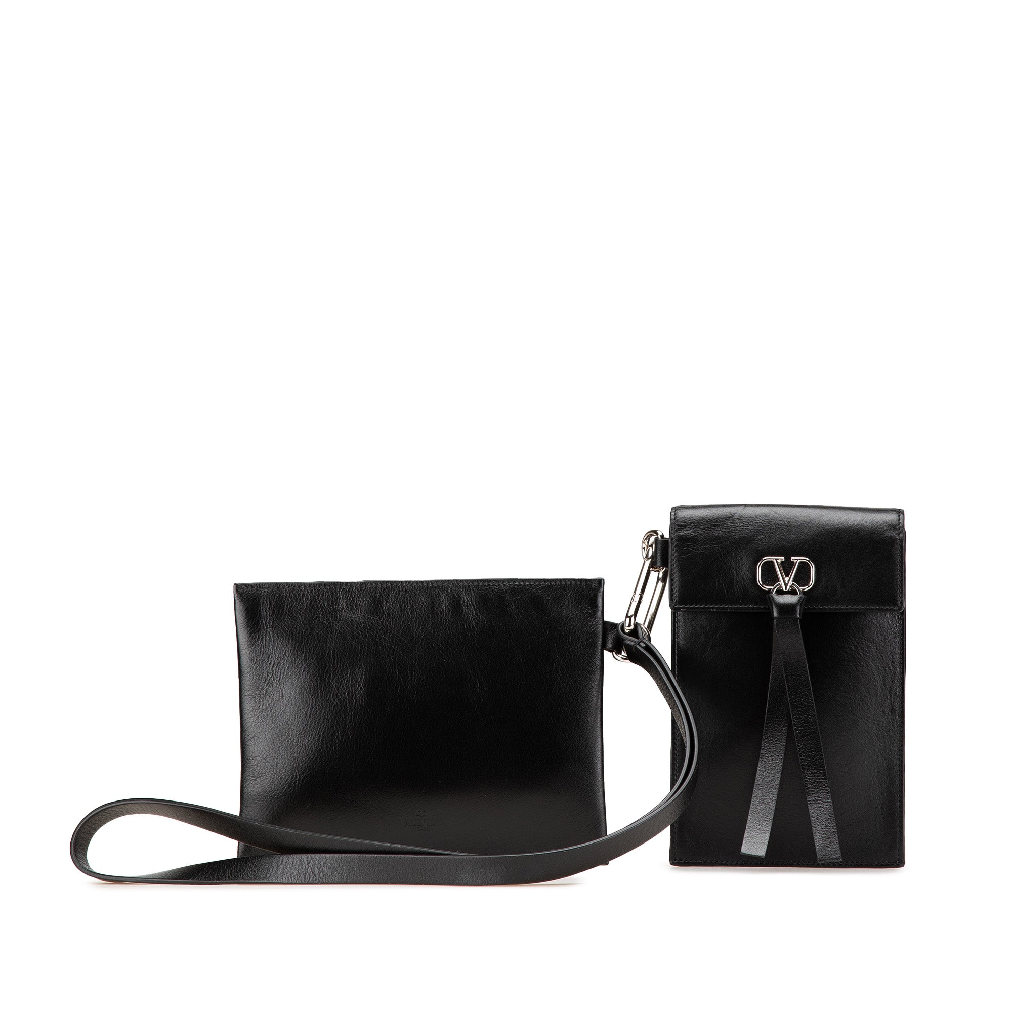 Leather VRing Neck Pouch