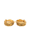 Gold Plated CC Hoop Clip On Earrings