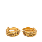 Gold Plated CC Hoop Clip On Earrings
