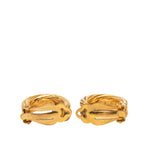 Gold Plated CC Hoop Clip On Earrings