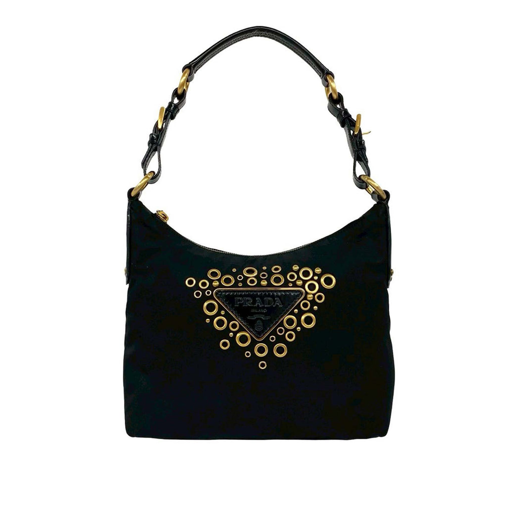 Nylon Vela Grommet Shoulder Bag