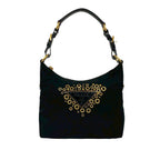 Nylon Vela Grommet Shoulder Bag