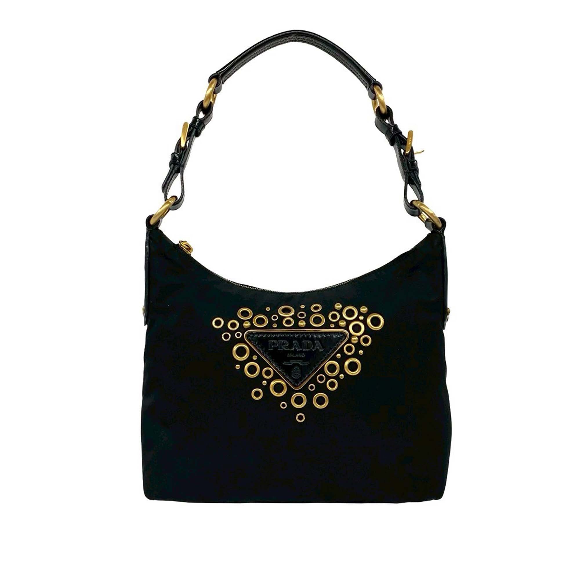 Nylon Vela Grommet Shoulder Bag