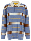 Guest In Residence Striped Cashmere Polo — Blue