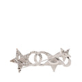 CC Brass and Strass Star and Moon Pin Brooch