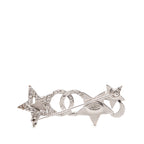 CC Brass and Strass Star and Moon Pin Brooch