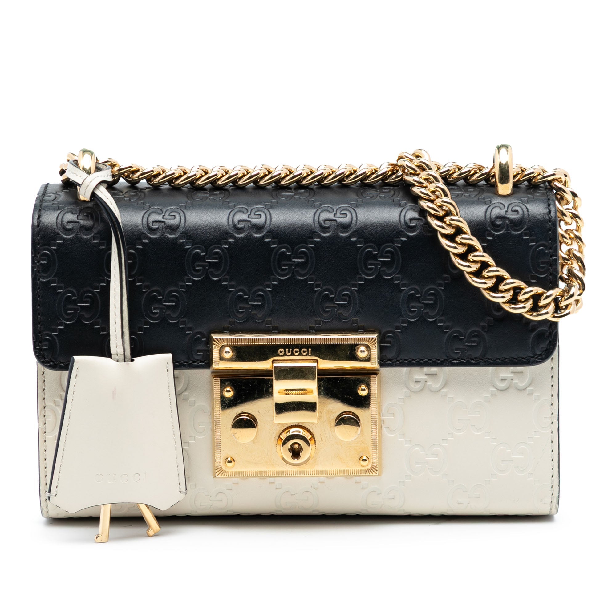 Small Bicolor Guccissima Padlock Crossbody