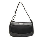 Leather Trimmed Canvas Shoulder Bag