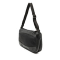 Leather Trimmed Canvas Shoulder Bag