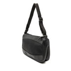 Leather Trimmed Canvas Shoulder Bag