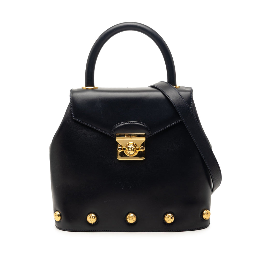 Studded Leather Satchel