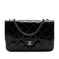 Quilted Patent and Goatskin CC Eyelet Wallet On Chain