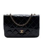 Quilted Patent and Goatskin CC Eyelet Wallet On Chain
