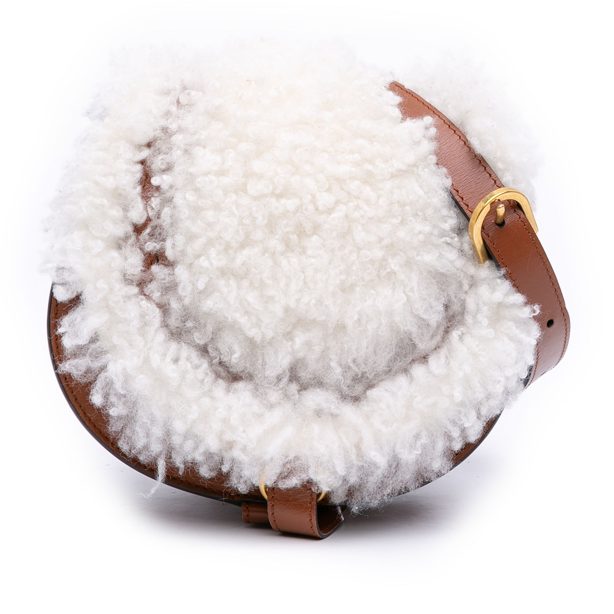 Mini Shearling and Calfskin Marcie Saddle Crossbody