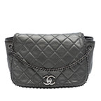 Small Quilted Calfskin CC Enchained Accordion Flap