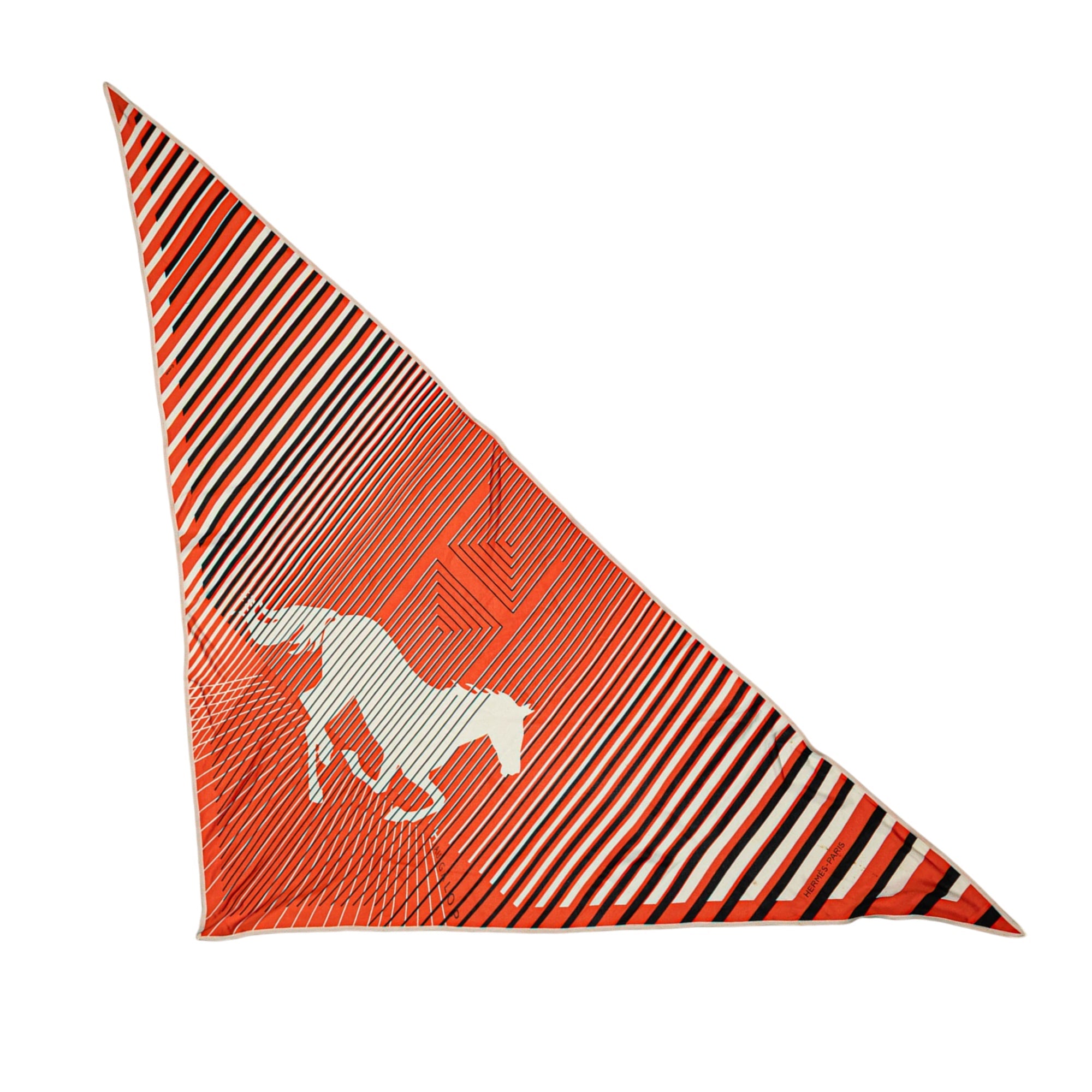 Triangular H Au Galop Silk Scarf