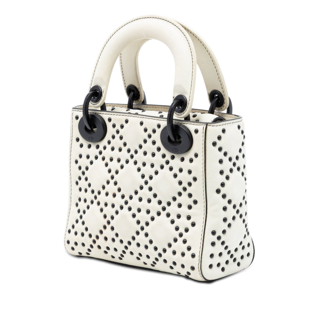 Mini Ultra Matte Calfskin Cannage Studded Supple Lady Dior