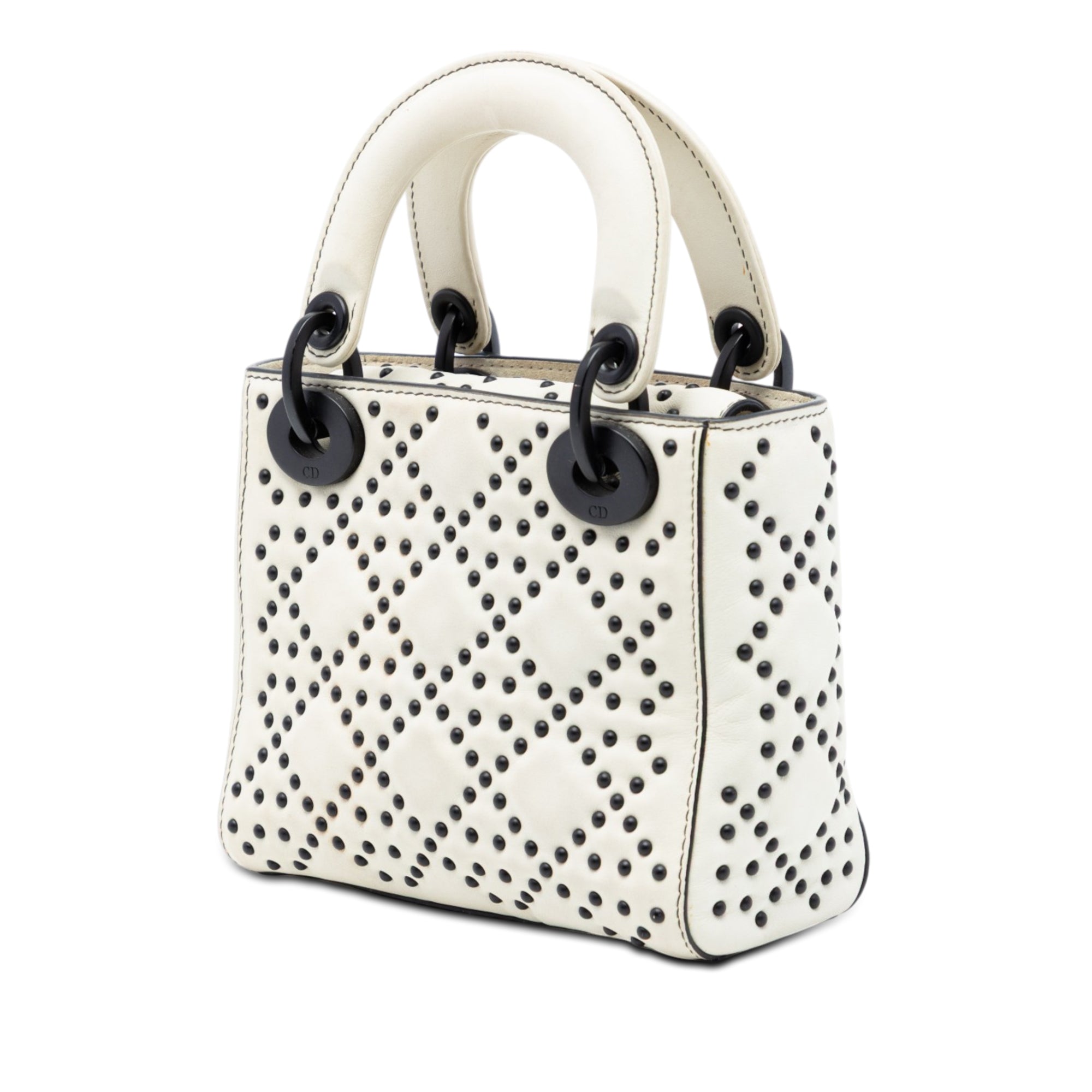 Mini Ultra Matte Calfskin Cannage Studded Supple Lady Dior