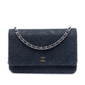 CC Lace Overlay Goatskin Wallet On Chain