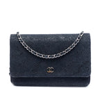 CC Lace Overlay Goatskin Wallet On Chain