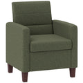 Modern Fabric Accent Chair with Seat Cushion & Non-Slip Pads, Dark Green