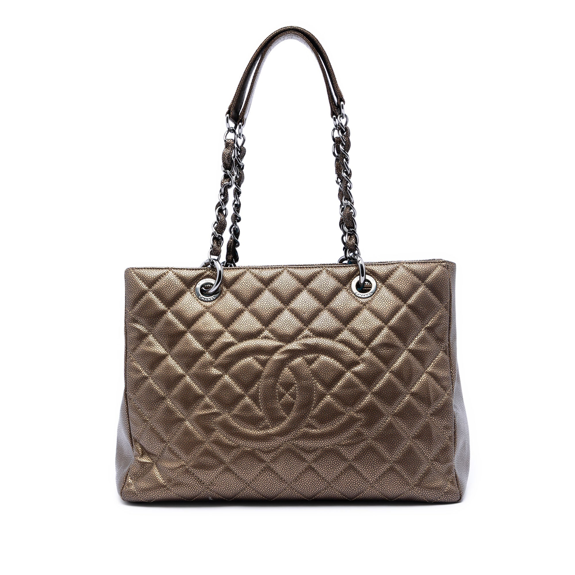 Metallic Caviar Grand Shopping Tote