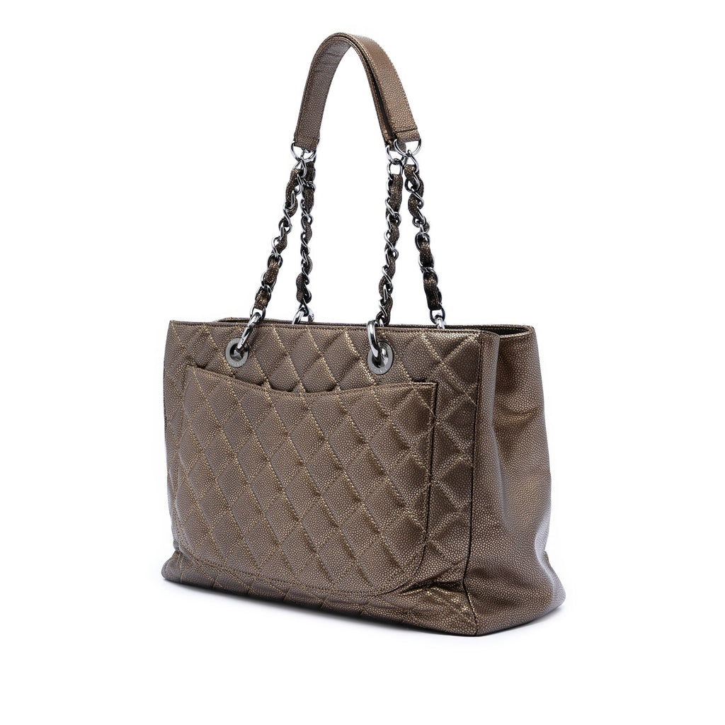 Metallic Caviar Grand Shopping Tote