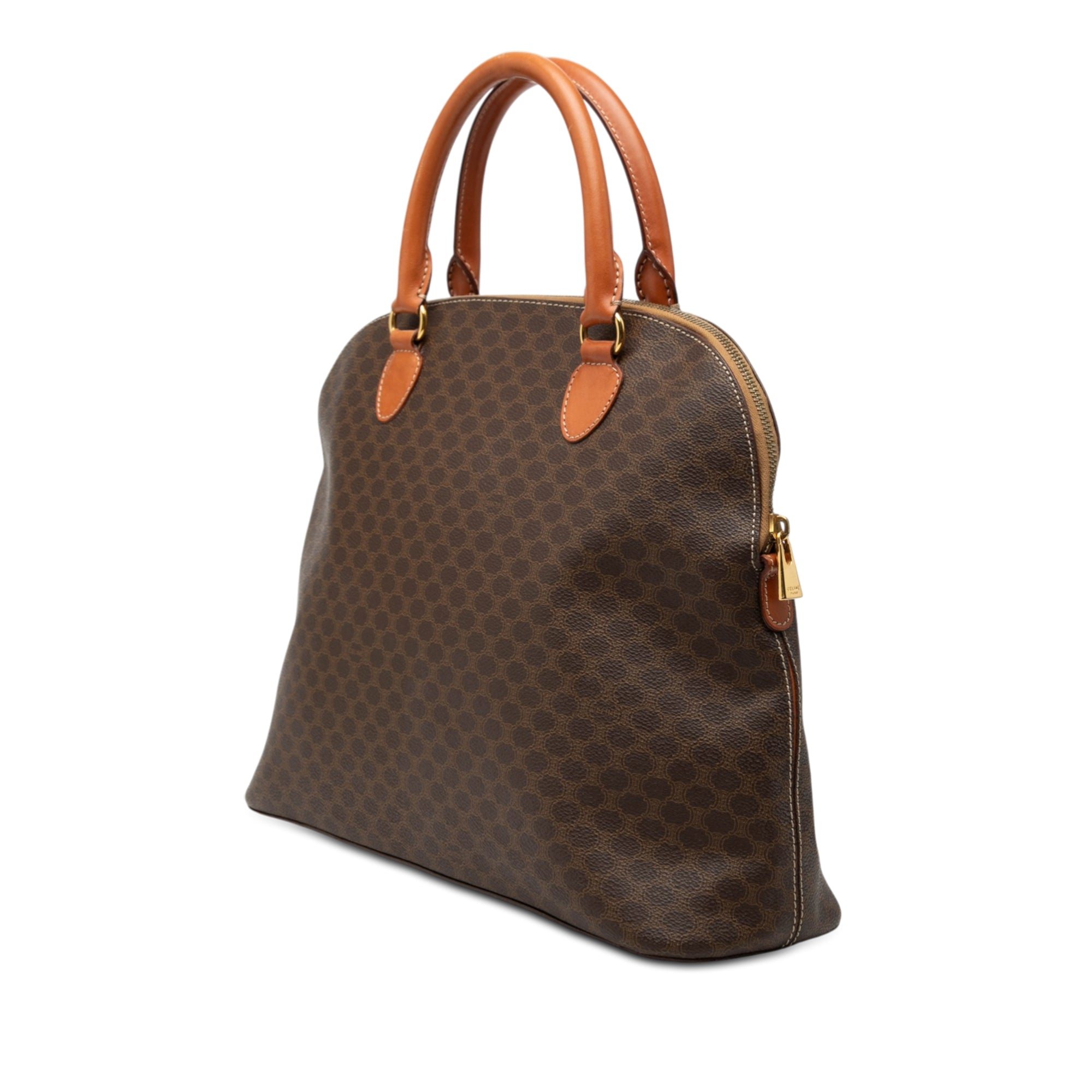 Macadam Coated Canvas Dome Satchel