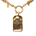 Gold Plated 31 Rue Cambon Plaque Pendant Necklace