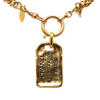 Gold Plated 31 Rue Cambon Plaque Pendant Necklace