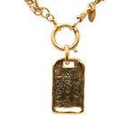 Gold Plated 31 Rue Cambon Plaque Pendant Necklace