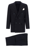 Kiton Virgin Wool and Cashmere Pant Suit — Black