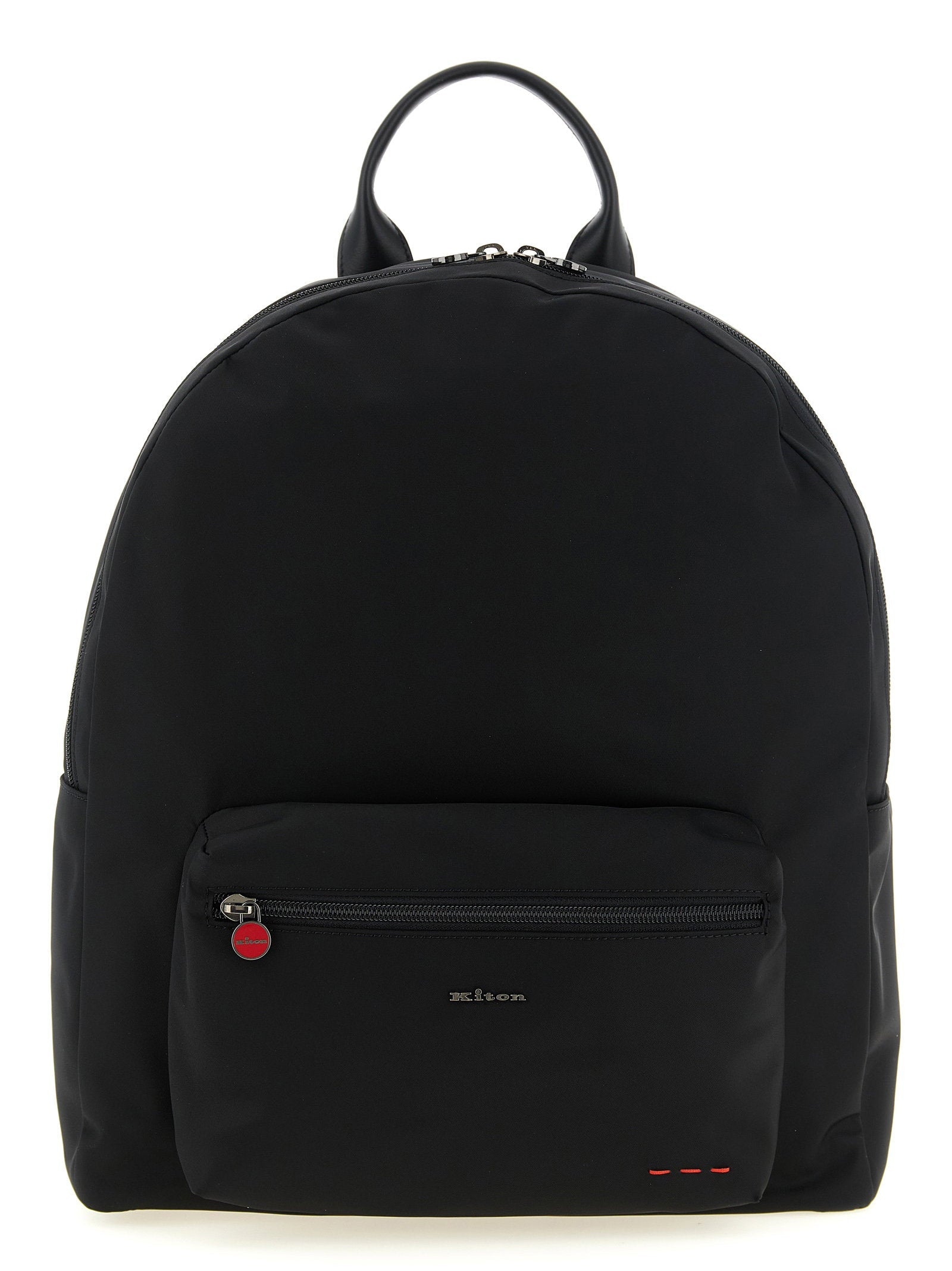 Kiton Structured Technical Canvas Backpack — Black