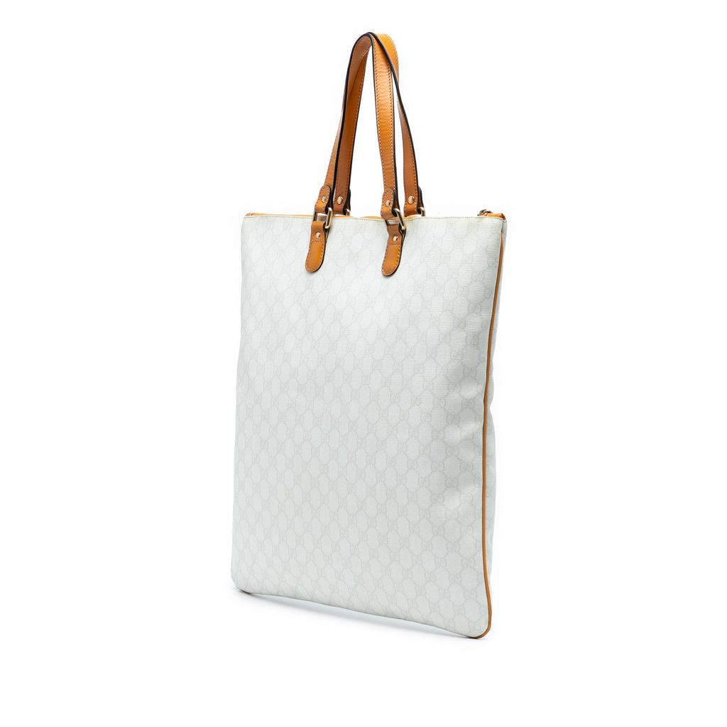 GG Supreme Heritage Logo Flat Zip Tote