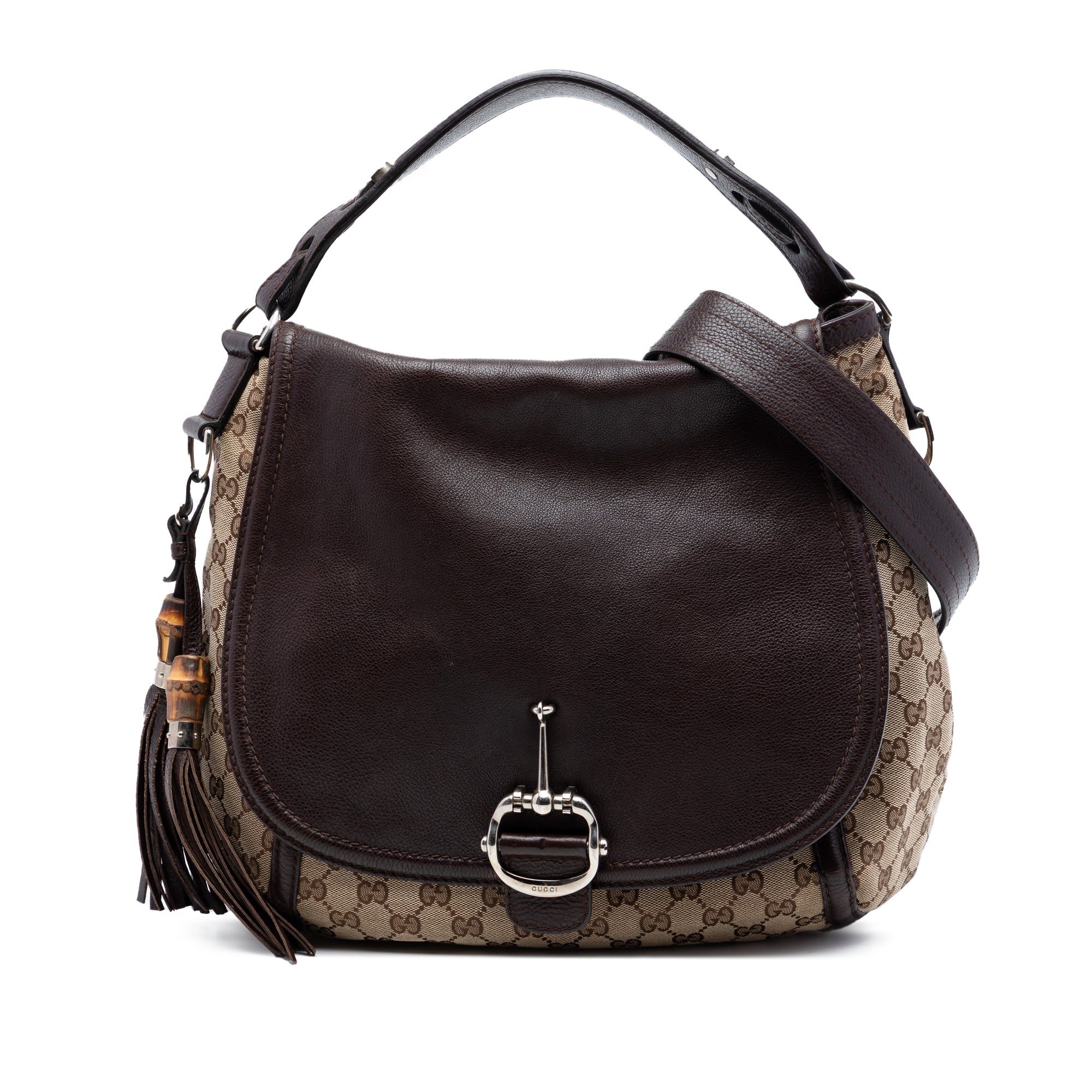Large GG Canvas Techno Horsebit Satchel