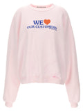 Alexander Wang Logo-Print Cotton Sweatshirt — Pink