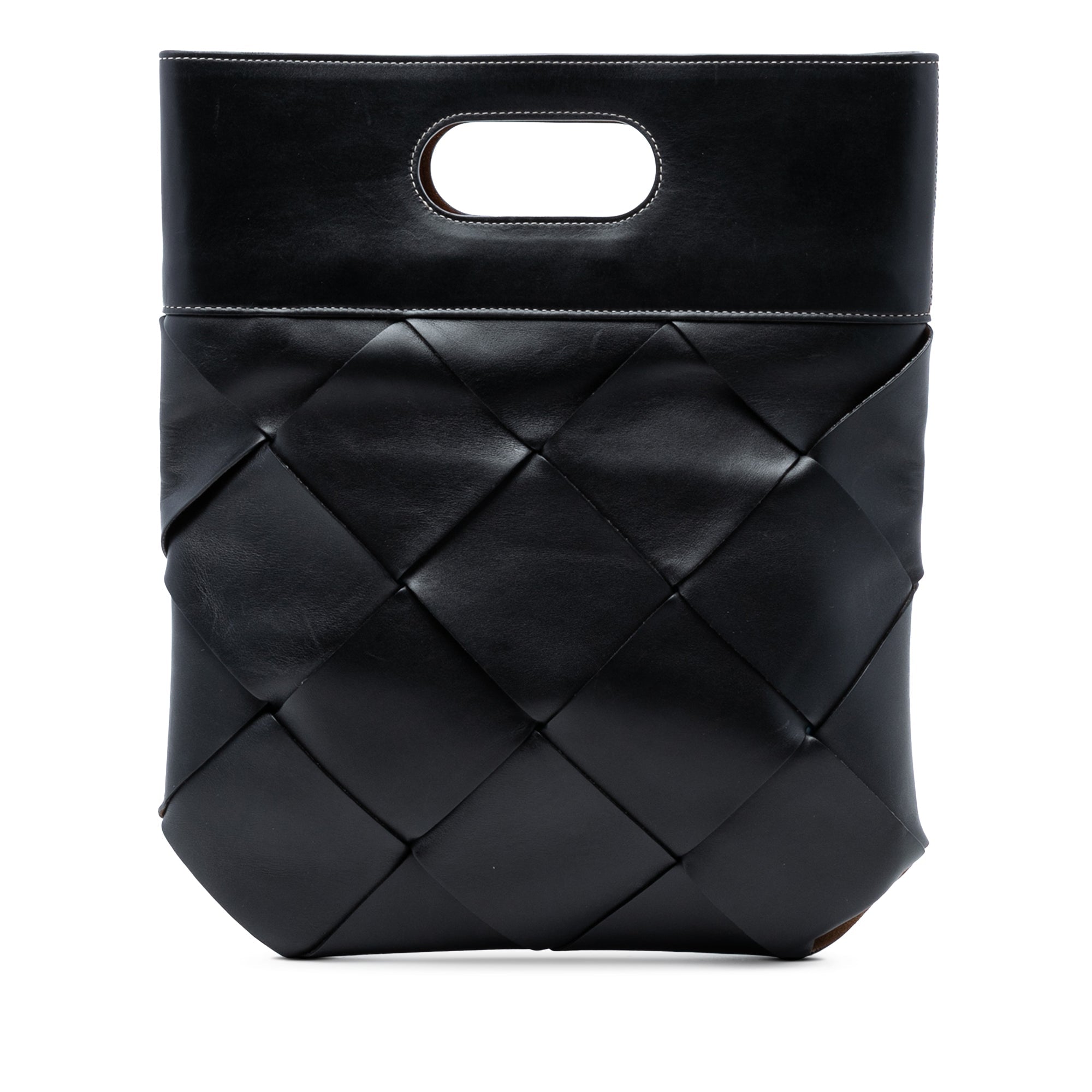 Small Leather Maxi Intrecciato Slip Tote