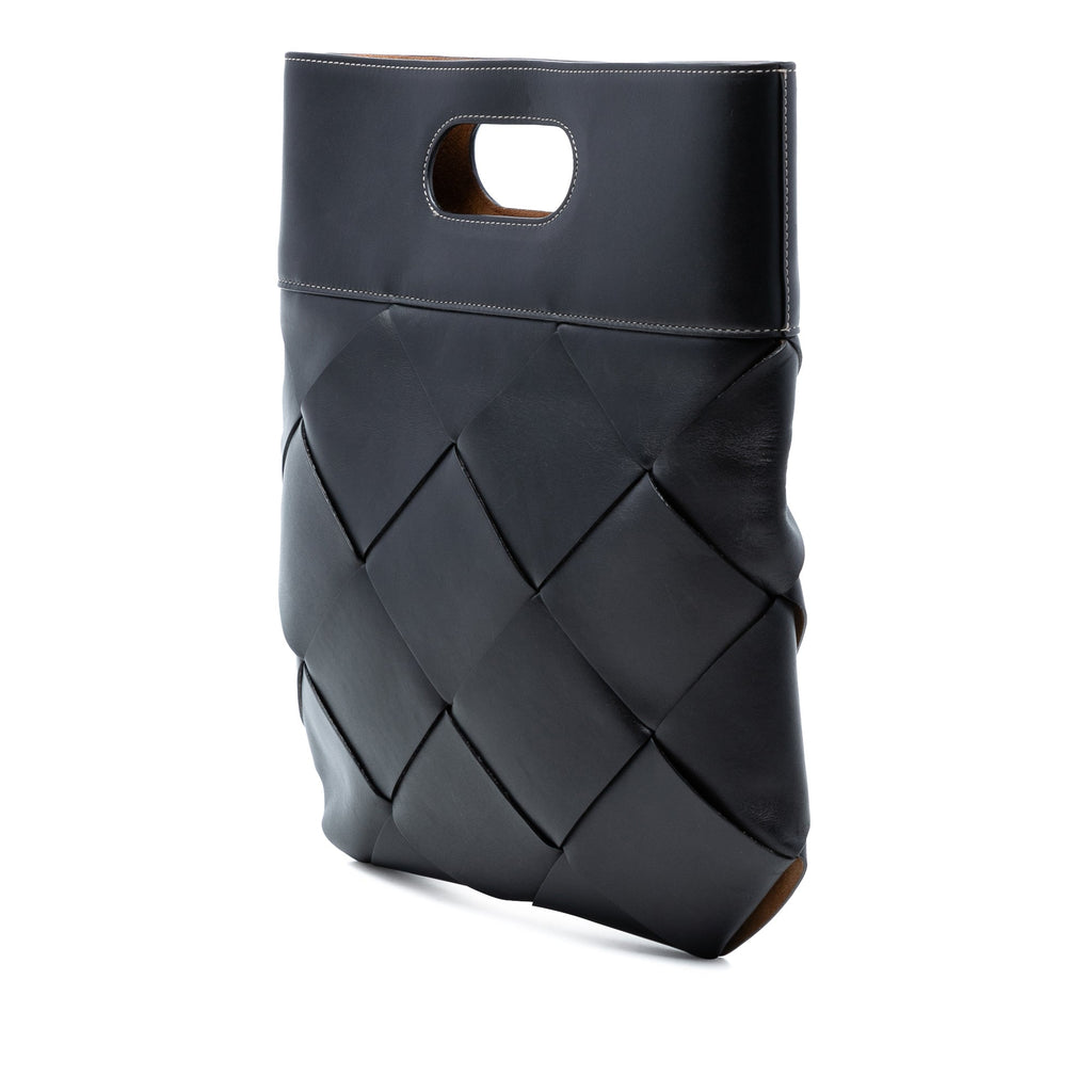 Small Leather Maxi Intrecciato Slip Tote