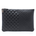 Large Bi Quilted Lambskin O Case Clutch