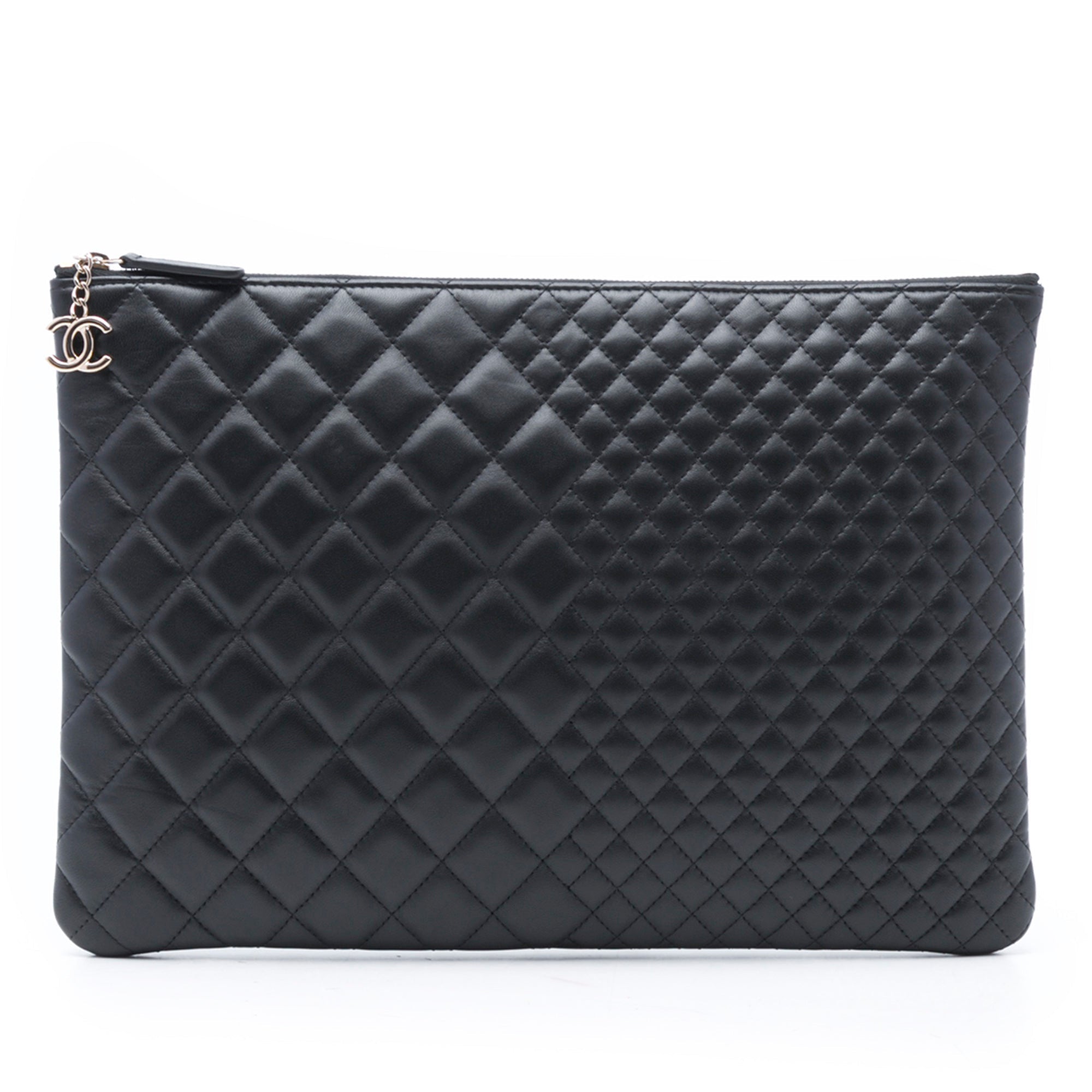 Large Bi Quilted Lambskin O Case Clutch