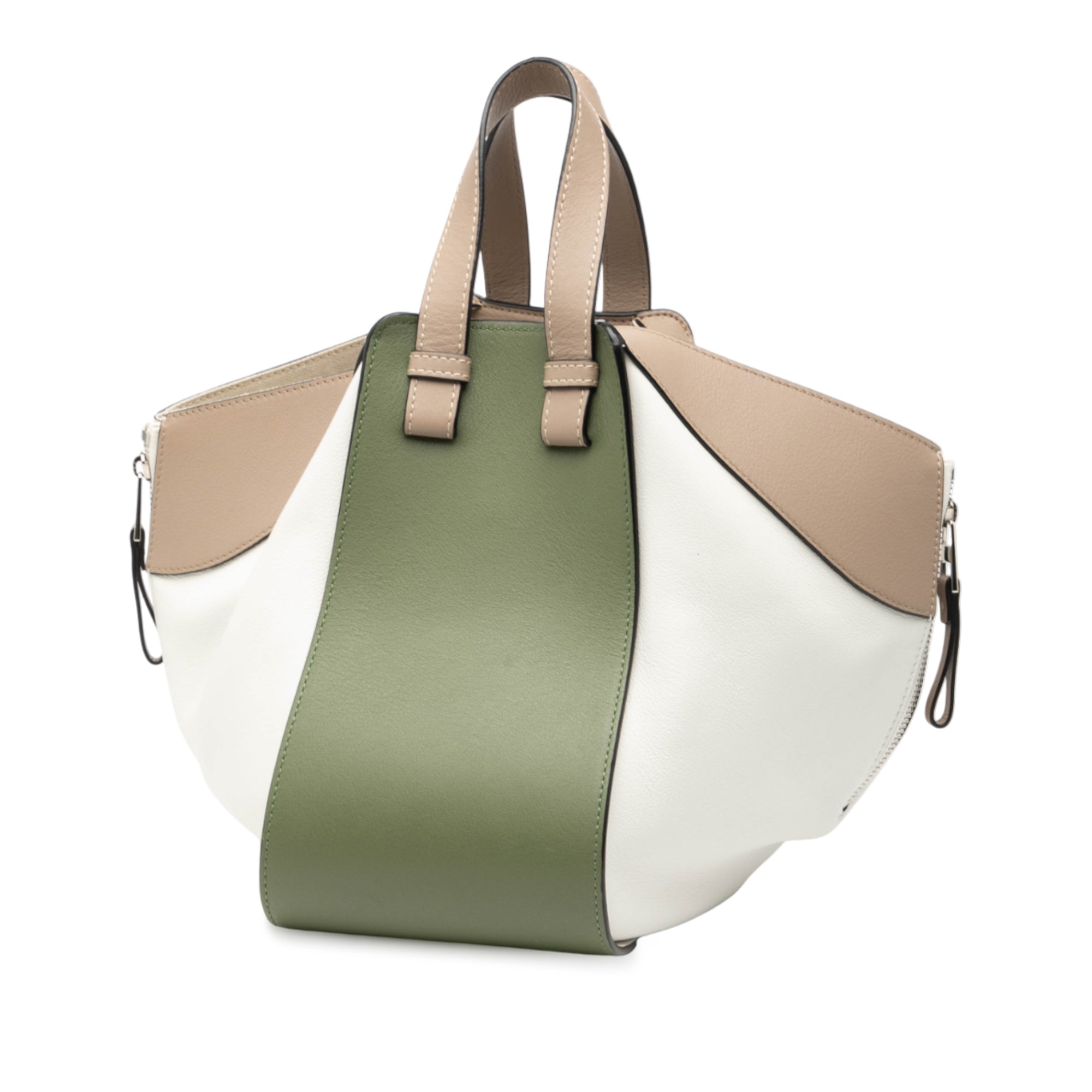 Small Tricolor Soft Grained Calfskin Hammock Bag