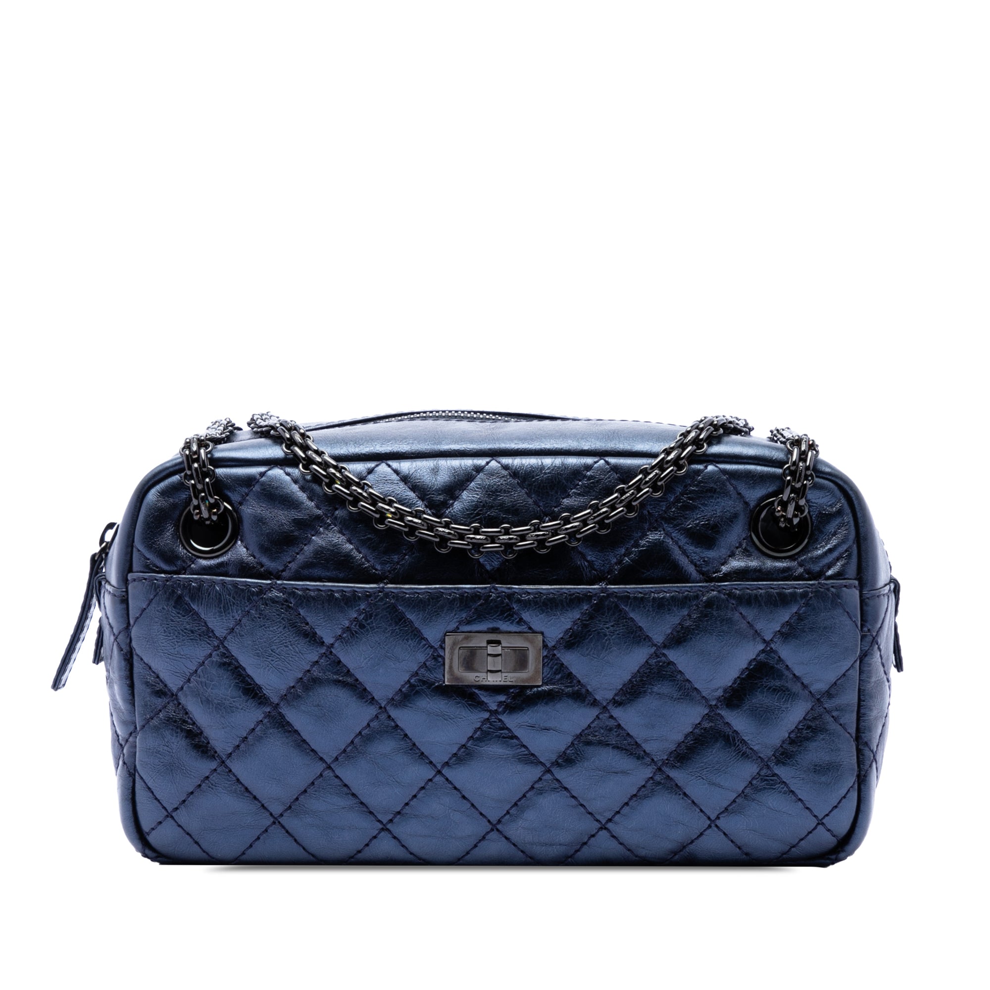 Medium Metallic Quilted Aged Calfskin Reissue Camera Bag